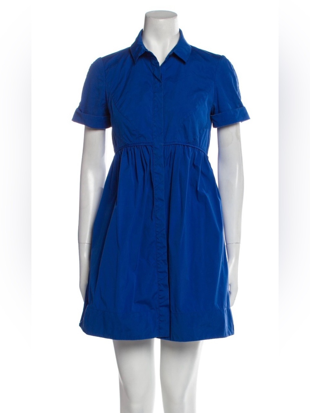 Narciso Rodriguez Blue Short Sleeve Shirt Dress - Brand